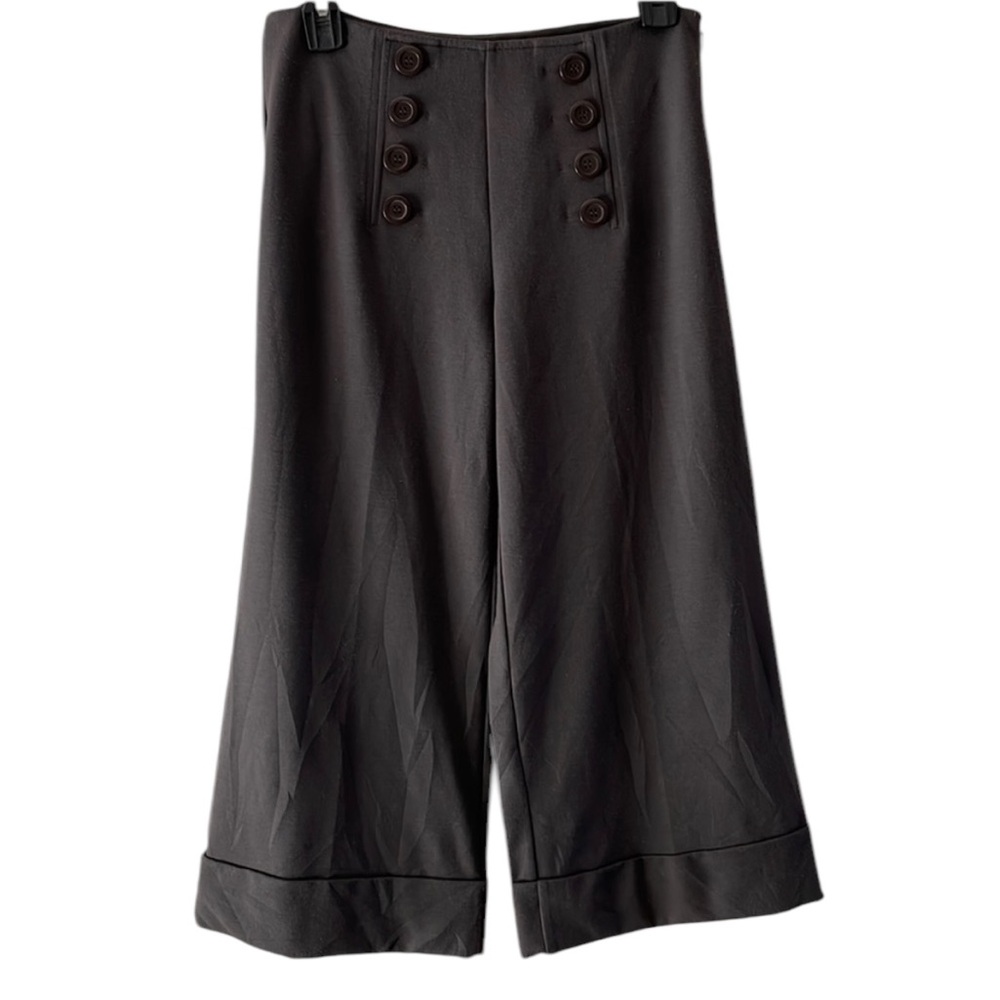 New York & Company gray sailor wide leg cropped pants